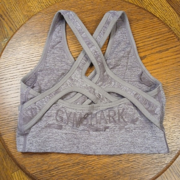 Gymshark Adapt Camo Sports Bra Women's Size XS Mauve Logo Wide Band - Picture 3 of 7